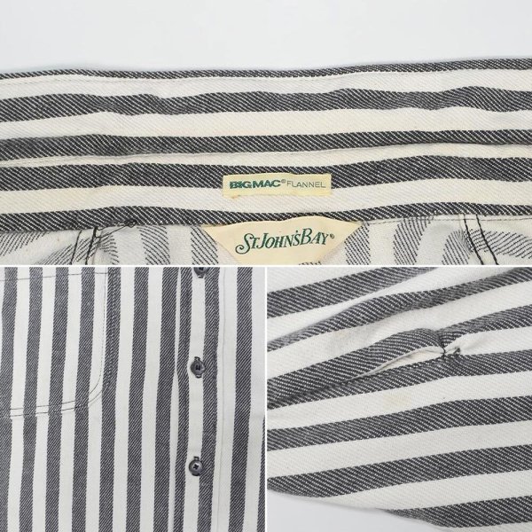 画像4: 80's ST JOHN'S BAY ストライプ柄 ヘビーネルシャツ "BIG MAC FLANNEL" (4)