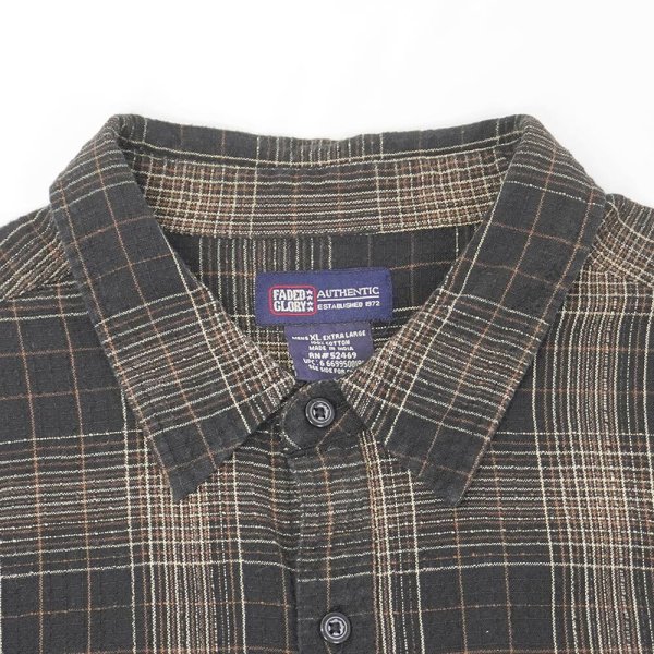 画像3: Early 00's FADED GLORY レギュラーカラーシャツ "Black Plaid" (3)