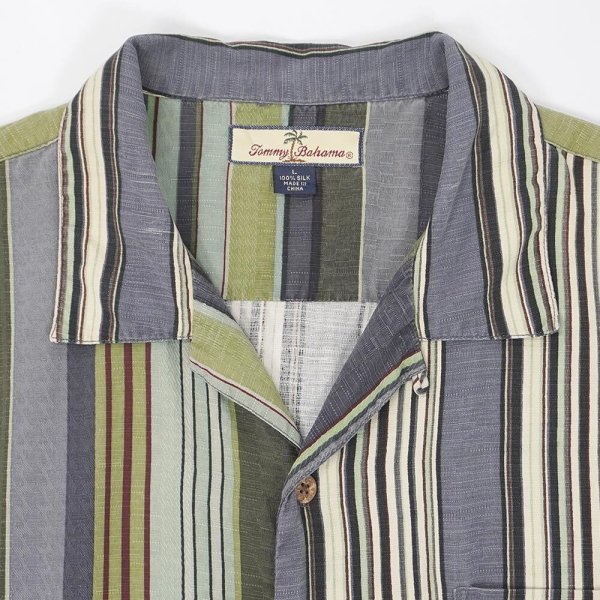 画像3: 00's Tommy Bahama S/S オープンカラーシャツ “Malti Stripe Pattern” (3)