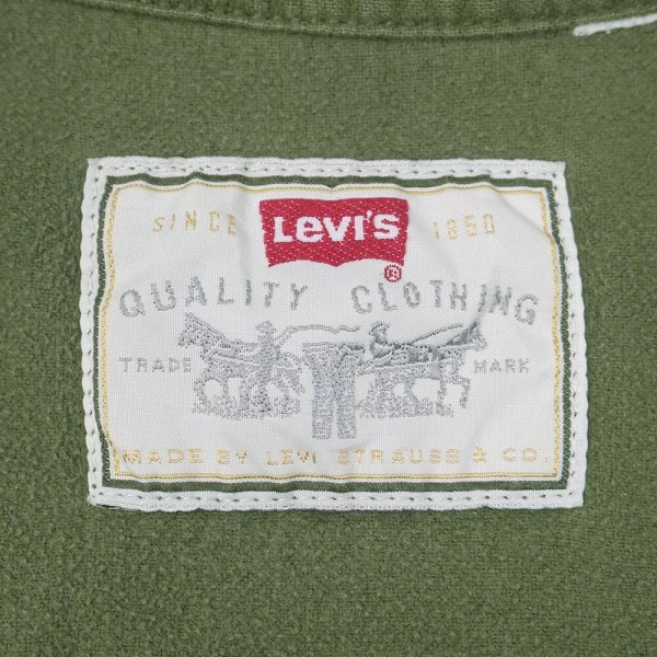画像2: 90-00's Levi's ハーフジップ シャモアクロスシャツ (2)
