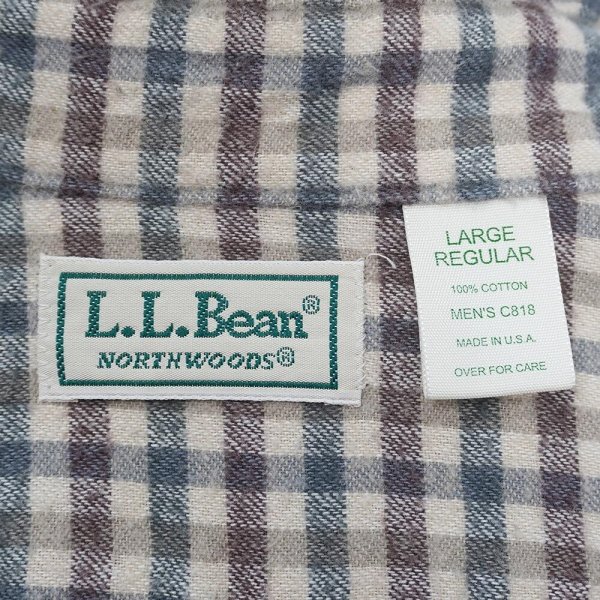 画像2: 90's L.L.Bean フランネルボタンダウンシャツ "NORTHWOODS" (2)