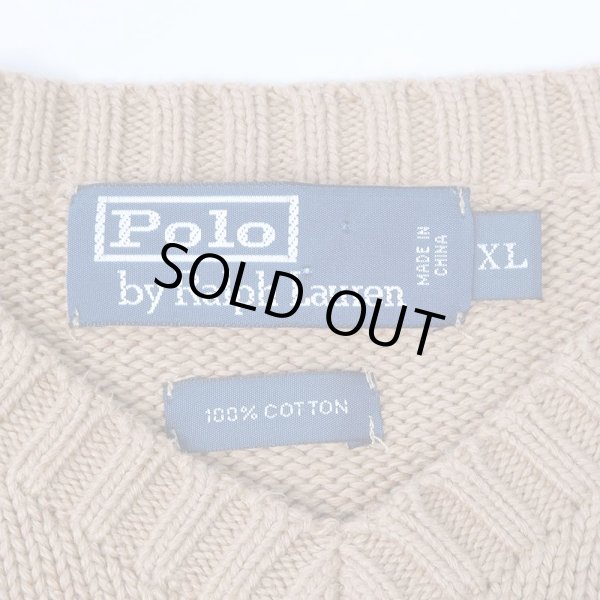 画像2: 90's Polo Ralph Lauren Vネック コットンニット (2)