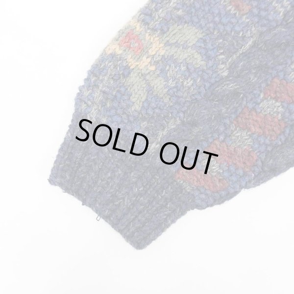 画像4: 90's Northern isles 総柄 コットンハンドニット (4)