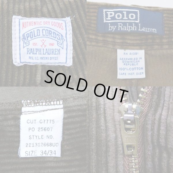 画像3: 90's Polo Ralph Lauren 2タック 太畝コーデュロイパンツ "POLO CORDS" (3)