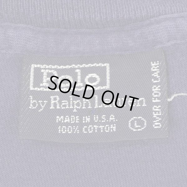 画像2: 90's Polo Ralph Lauren L/S ポケットTシャツ "MADE IN USA / FADE NAVY" (2)
