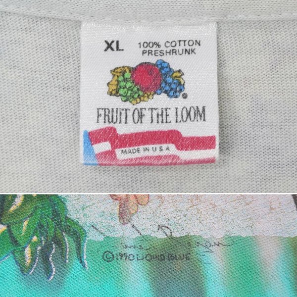 画像3: Early 90's LIQUID BLUE タイダイ×オーバープリントTシャツ "MADE IN USA" (3)