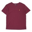 画像1: 00's Polo Ralph Lauren ロゴ刺繍 Tシャツ "Burgundy" (1)
