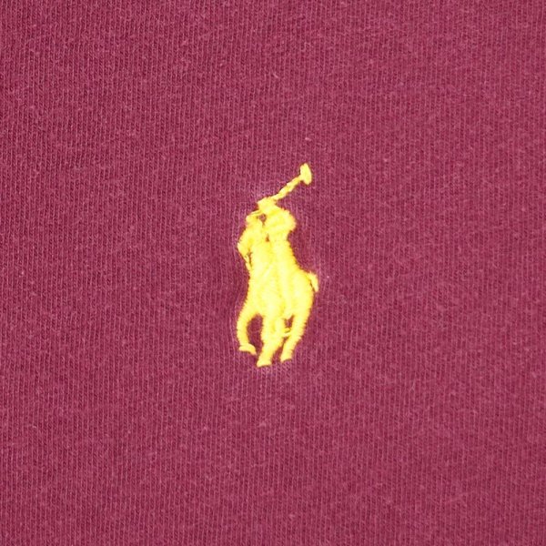 画像3: 00's Polo Ralph Lauren ロゴ刺繍 Tシャツ "Burgundy" (3)