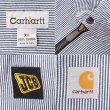 画像3: 00's Carhartt ヒッコリーストライプ柄 ハーフジップ ワークシャツ (3)