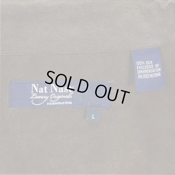 画像2: 00's Nat Nast オープンカラー シルクシャツ "Brown" (2)