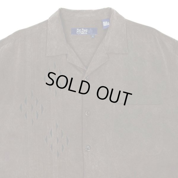 画像3: 00's Nat Nast オープンカラー シルクシャツ "Brown" (3)