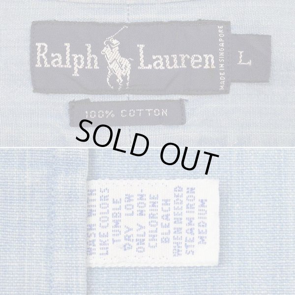 画像2: Early 90's Polo Ralph Lauren S/S ボタンダウンシャツ “Chambray” (2)