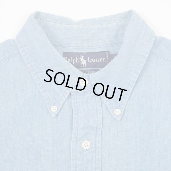 画像3: Early 90's Polo Ralph Lauren S/S ボタンダウンシャツ “Chambray” (3)