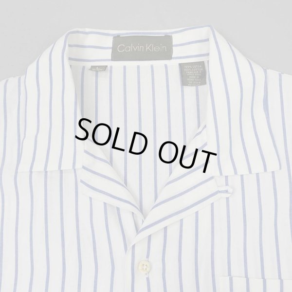 画像3: 90's Calvin Klein ストライプ柄 S/S オープンカラーシャツ (3)