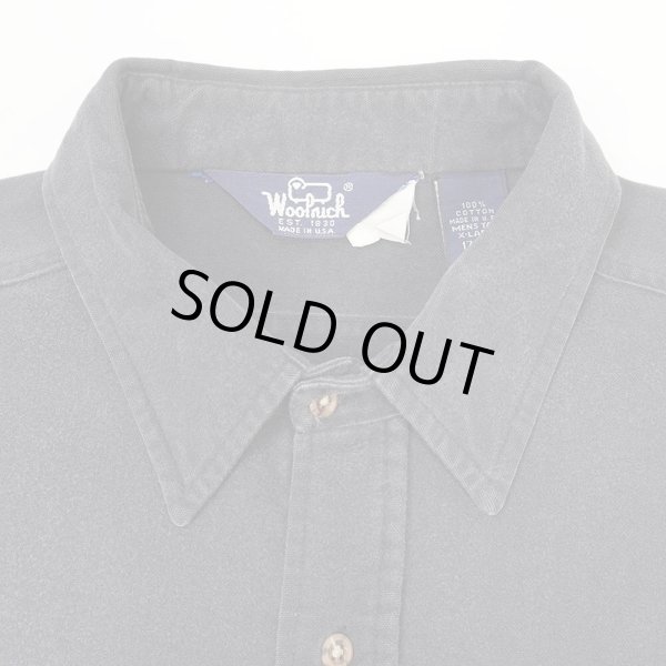 画像2: 80's Woolrich シャモアクロス ワークシャツ "MADE IN USA / FADE BLACK" (2)