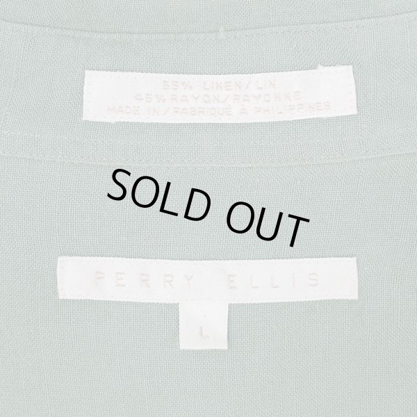 画像2: 90's PERRY ELLIS レギュラーカラーシャツ "LINEN × RAYON" (2)