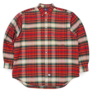 POLO ブラック ボタンダウンシャツ 00s ラルフローレン BIG SHIRT ブラックウォッチ タータン