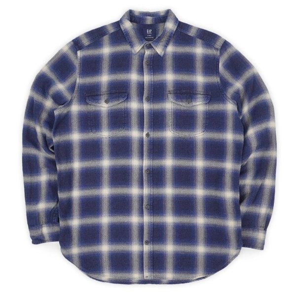画像1: 10's GAP フランネル ワークシャツ "Ombre Plaid" (1)
