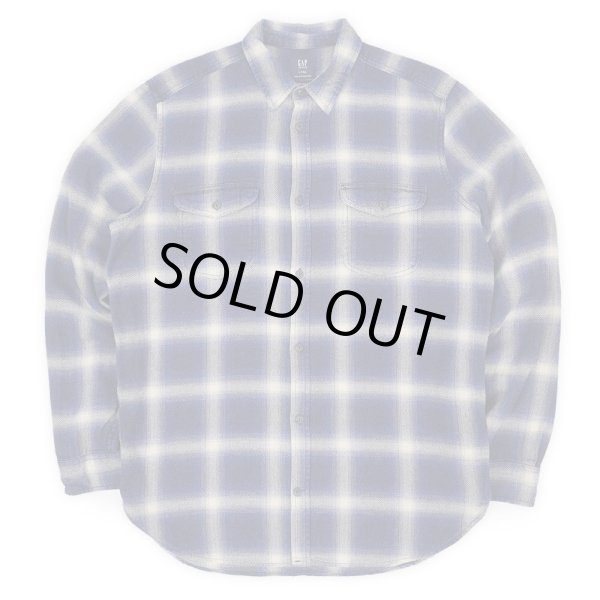 画像1: 10's GAP フランネル ワークシャツ "Ombre Plaid" (1)