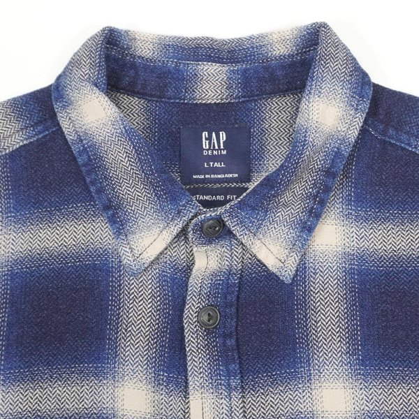 画像3: 10's GAP フランネル ワークシャツ "Ombre Plaid" (3)