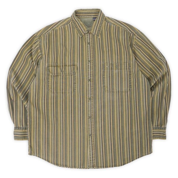 画像1: 00's FADED GLORY マルチストライプ柄 ワークシャツ (1)