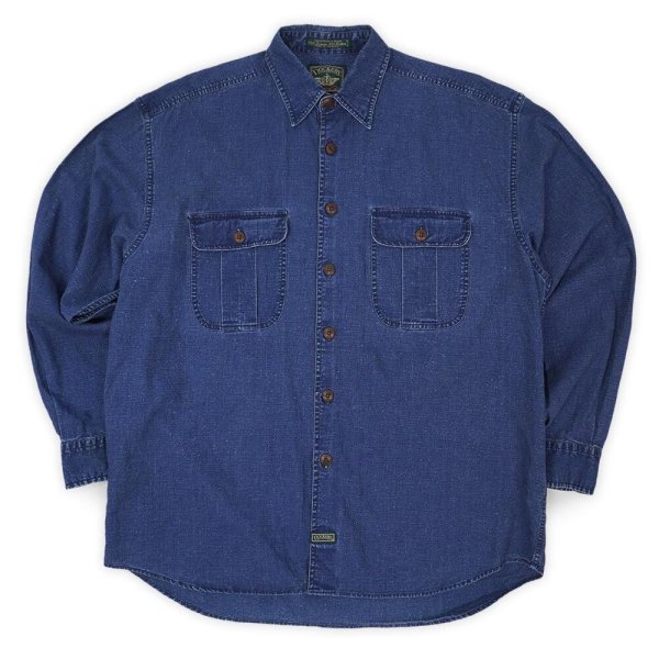 画像1: 90's DOCKERS インディゴ染め ワークシャツ "LINEN × COTTON" (1)