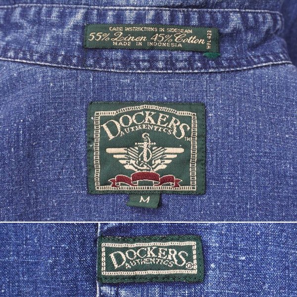 画像2: 90's DOCKERS インディゴ染め ワークシャツ "LINEN × COTTON" (2)