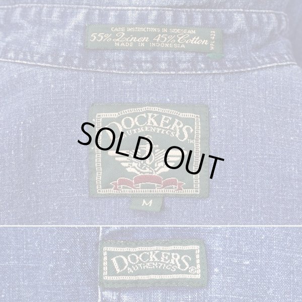 画像2: 90's DOCKERS インディゴ染め ワークシャツ "LINEN × COTTON" (2)