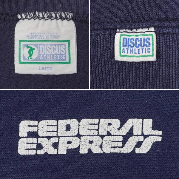 画像3: 90's FedEx ロゴプリント スウェット "MADE IN USA / DISCUS body" (3)