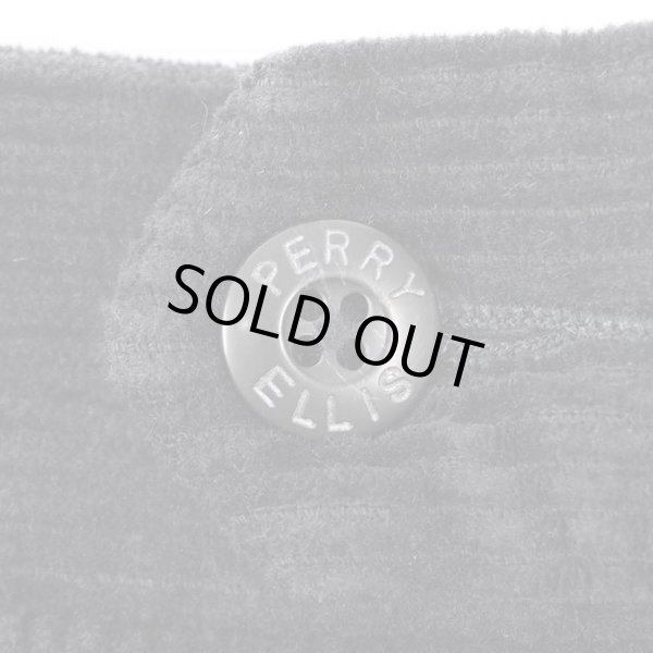 画像4: 90's PERRY ELLIS 2タック 太畝コーデュロイトラウザー "BLACK / W32 L30" (4)