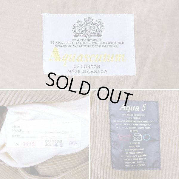 画像3: 70's Aquascutum 太畝コーデュロイ トレンチコート "MADE IN CANADA" (3)