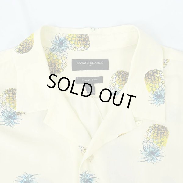 画像3: 00's Banana Republic S/S 総柄 オープンカラーレーヨンシャツ (3)