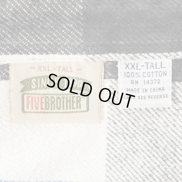 画像2: 90's FIVE BROTHER ヘビーネルシャツ "2XL-TALL" (2)