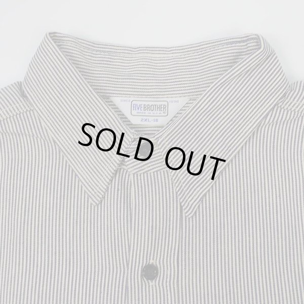 画像4: 80's FIVE BROTHER ヒッコリーストライプ柄 ワークシャツ “MADE IN USA / DEADSTOCK” (4)