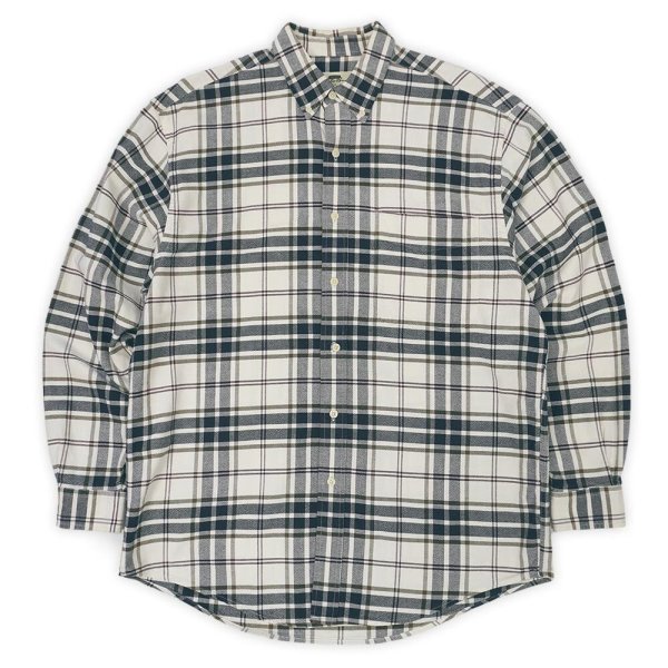画像1: 90's Eddie Bauer ボタンダウンシャツ “Navy Plaid” (1)