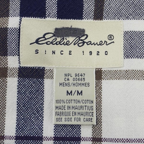 画像2: 90's Eddie Bauer ボタンダウンシャツ “Navy Plaid” (2)