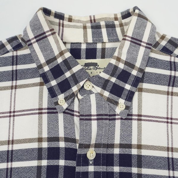 画像3: 90's Eddie Bauer ボタンダウンシャツ “Navy Plaid” (3)