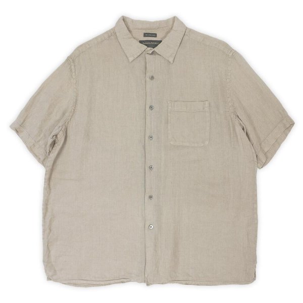画像1: Early 00's Banana Republic S/S リネンシャツ “SAND BEIGE” (1)