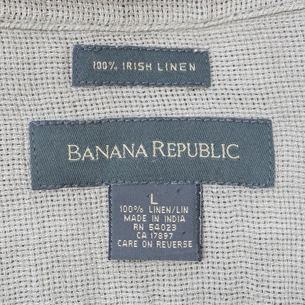 画像2: Early 00's Banana Republic S/S リネンシャツ “SAND BEIGE” (2)