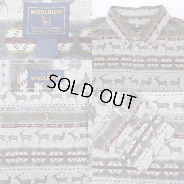 画像3: 90's Woolrich 総柄 ボタンダウンシャツ (3)