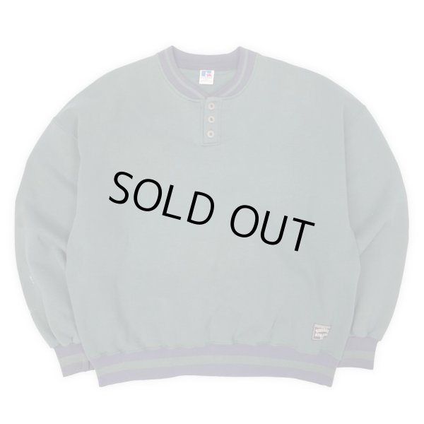 画像1: 90's RUSSELL リブライン ヘンリーネックスウェット “MADE IN USA” (1)