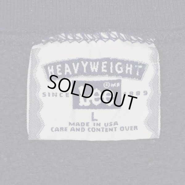 画像2: 90's Lee ロゴ刺繍 スウェット "NAVY / MADE IN USA" (2)