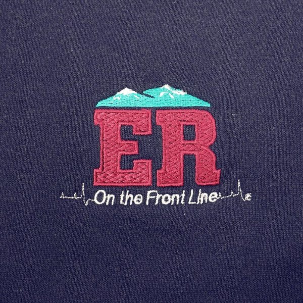 画像3: 90's Lee ロゴ刺繍 スウェット "NAVY / MADE IN USA" (3)