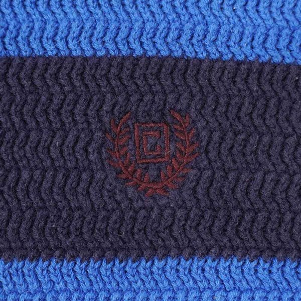 画像4: 00's CHAPS ボーダー柄 ハーフジップ コットンニット "NAVY × BLUE" (4)