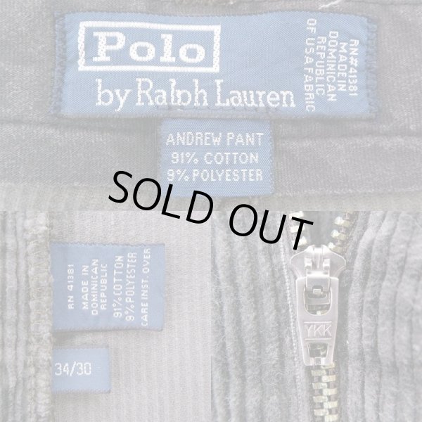 画像3: 90's Polo Ralph Lauren 2タック 太畝コーデュロイトラウザー "ANDREW PANT" (3)