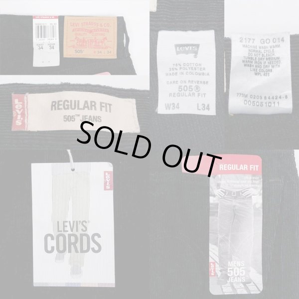 画像3: 00's Levi's 505 コーデュロイパンツ "BLACK / DEADSTOCK" (3)