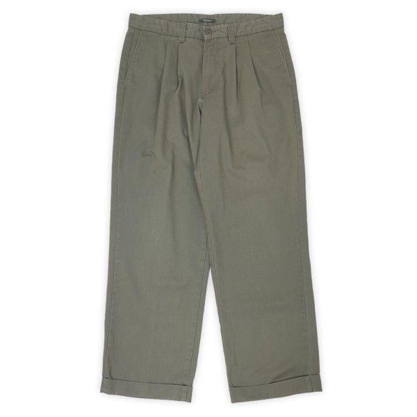 画像1: 00's Eddie Bauer 2タック チノトラウザー "OLIVE / W33" (1)