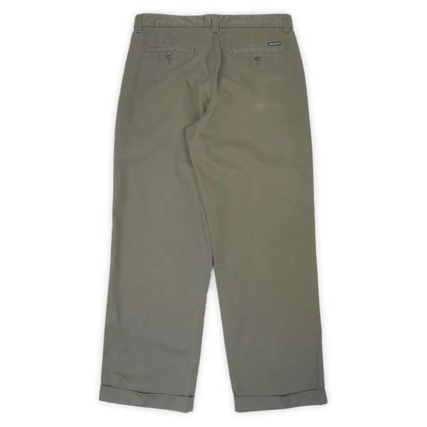 画像2: 00's Eddie Bauer 2タック チノトラウザー "OLIVE / W33" (2)