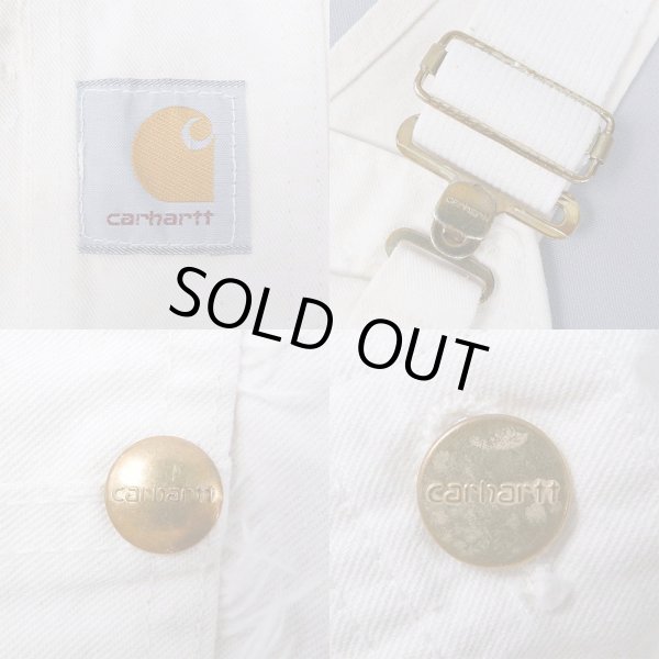 画像3: 80-90's Carhartt エプロン付き ダブルニーオーバーオール "OFF WHITE / MADE IN USA" (3)