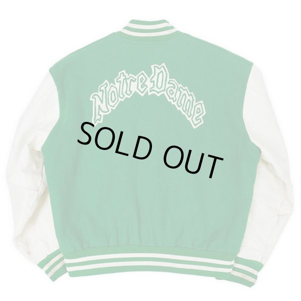 画像1: 90's NOTRE DAME レザー切り替え スタジャン "MADE IN USA" (1)